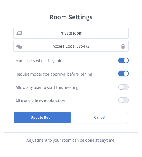  Fig.2 Private Room settings